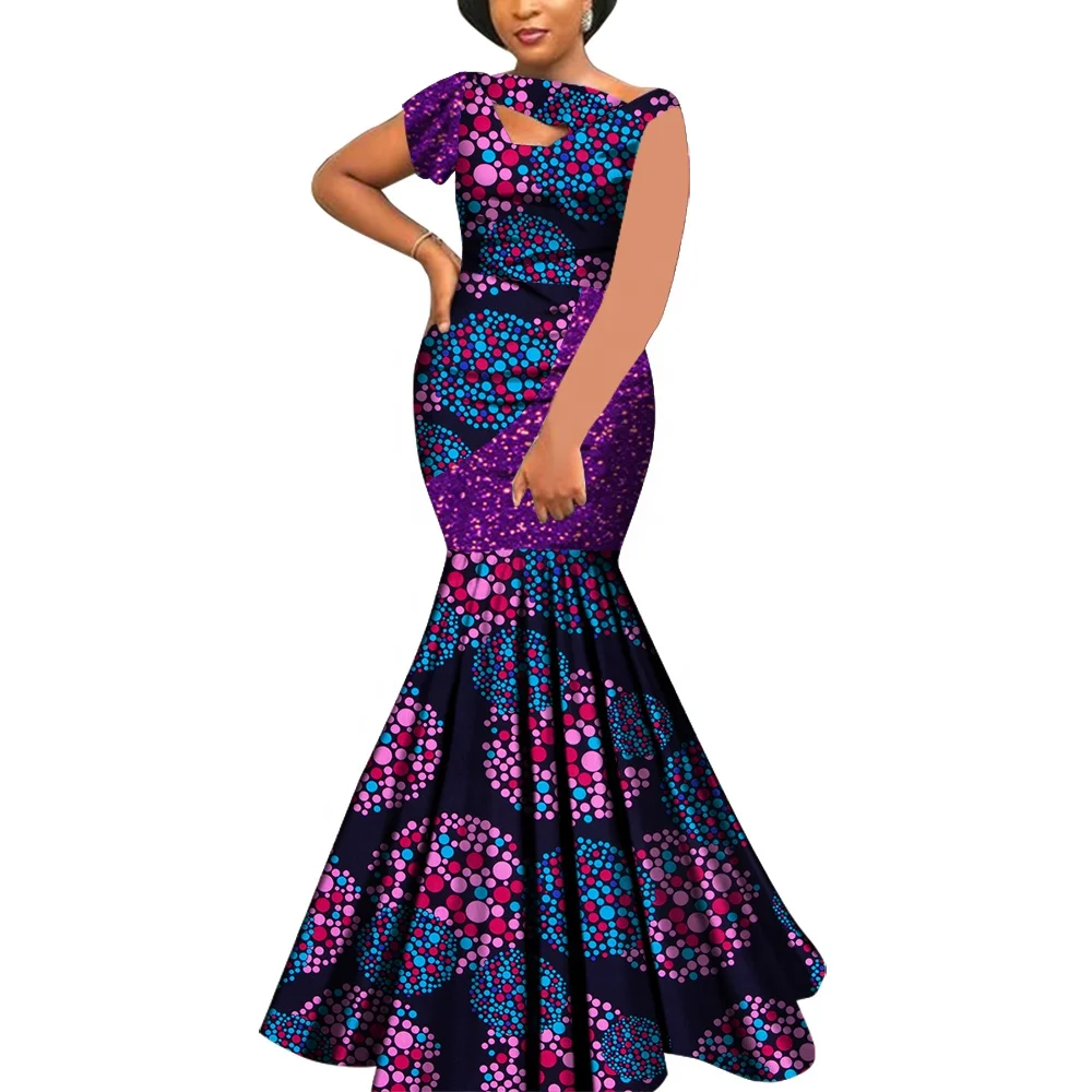 African Batik Evening Dress for Women | Traditional Cotton Dashiki Maxi  Dress in Floral & Geometric Patterns