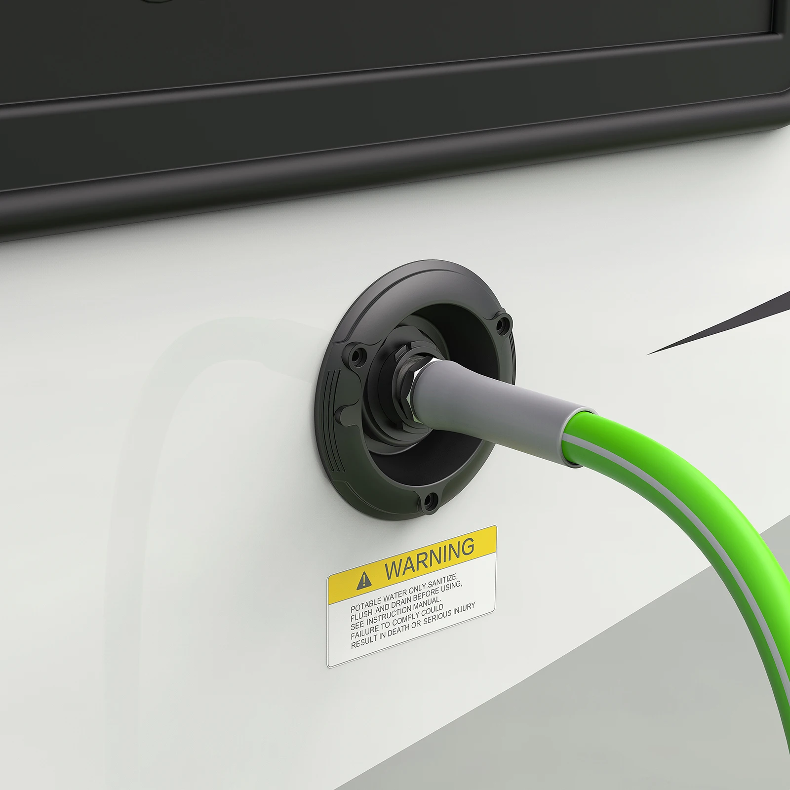 RV City Water Inlet with Check Valve, Gravity Fresh Water Fill Hatch