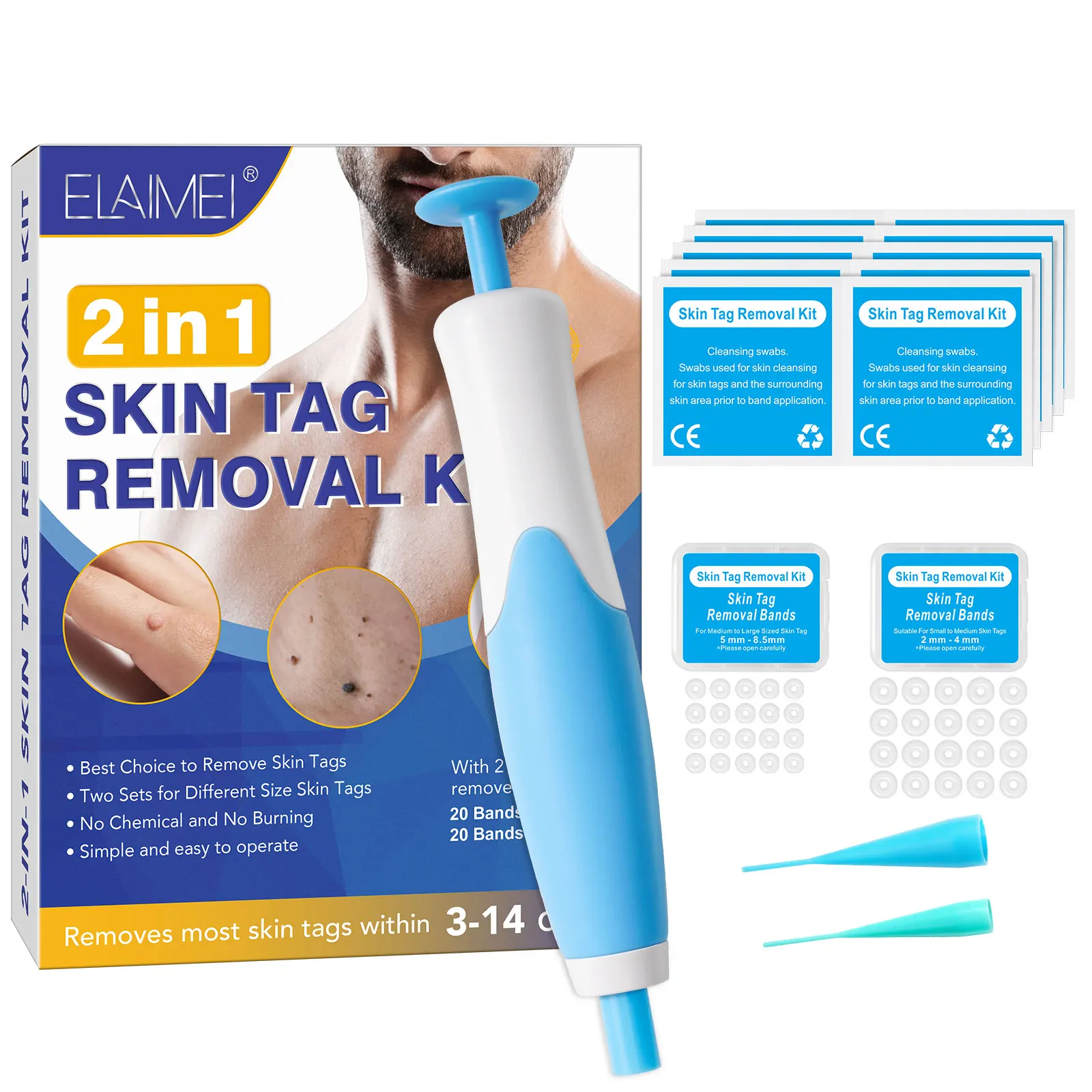 Elaimei Auto Warts Skin Tag Removal Kit Safe For Small To Large Repair Micro Smooth Tools