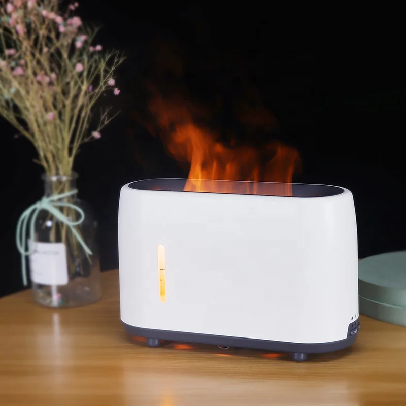 Flame Aroma Diffuser with Fire Effect LED Light 200mL Cool Mist USB Humidifier Essential Oil Diffuser