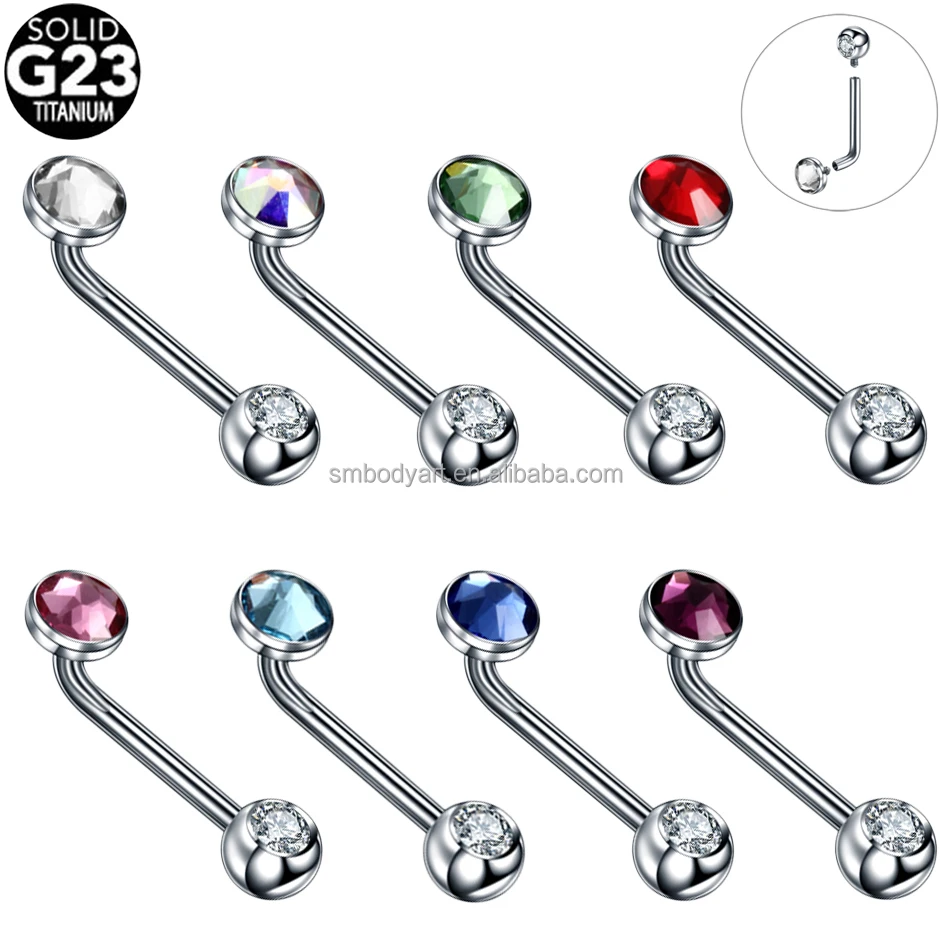 G23 Titanium Crystal Vertical Hood Piercings Sexy Vagina Genital Piercing Vch Body Jewelry