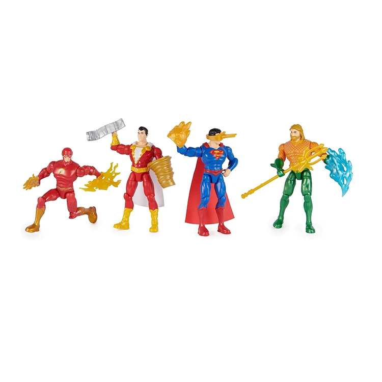 Customized Toy Four Sets for Kids Action Figure  Flash Aqua-man Sports Action Figures Anime Figures