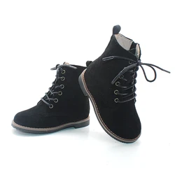 Wholesale new high quality suede leather hard sole children's ankle boots winter fashion baby boots