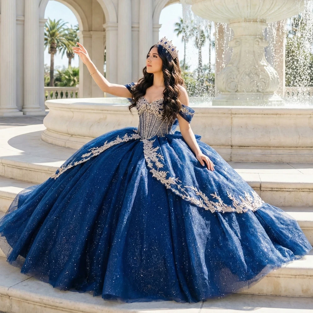 royal blue and silver sweet 16 dresses GORGEOUS ROYAL BLUE LACE RUFFLED PROM DRESS SWEET 16 DRESSES SA135