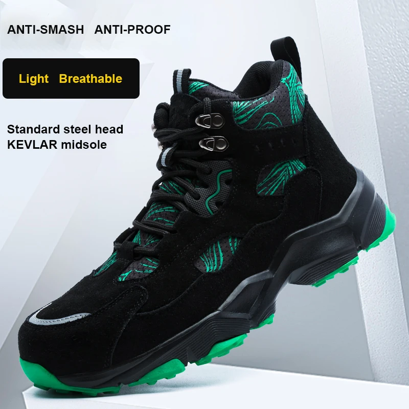 Изготовленные На Заказ Высокие ботинки из воловьей замши со стальным носком непробиваемые сохраняют тепло зимой защитная обувь для мужчин