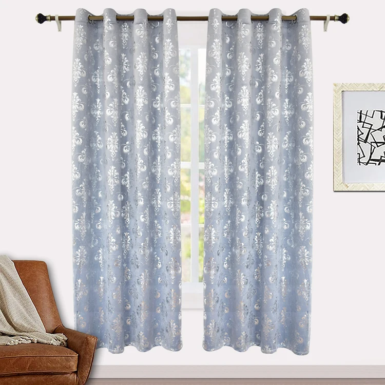 New Design Nordic luxury Polyester s fold curtains dining room thermal curtain with attach valance for living room