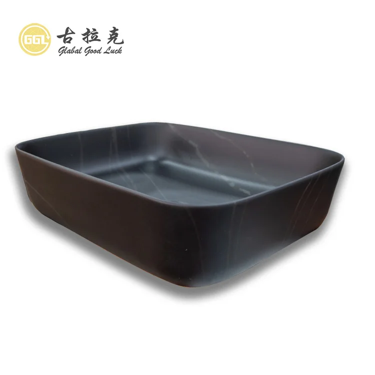 Nature Marble Stone One Hole Bathroom Sinks Surface Polish Round Carved Marble Basin Sink