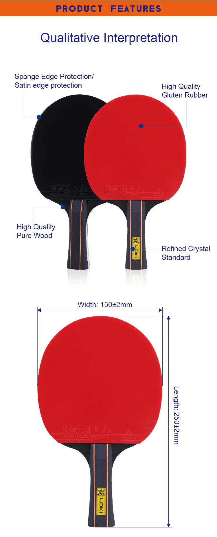 Loki High-quality Table Tennis Racket Set Custom Logo 4 Rackets 6 Balls ...