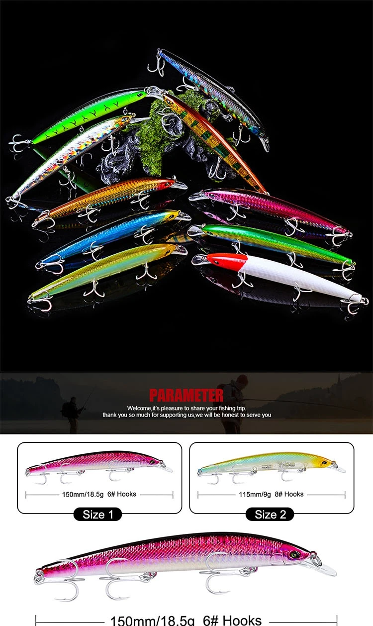 9g 115mm Wholesale Saltwater Floating Large Plastic Bait Molds Hard Floating Minnow Fishing