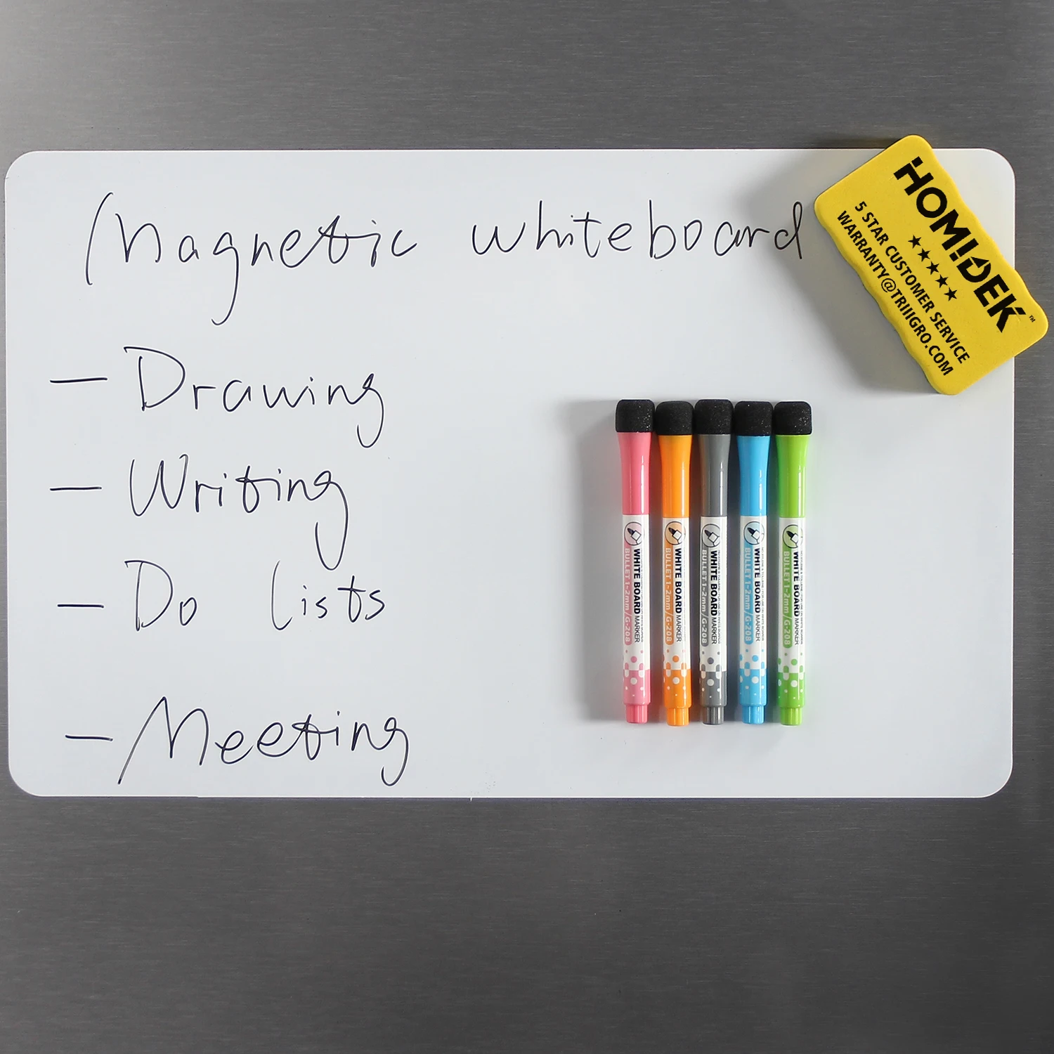 HOMiDEK School Notice Kids Magnetic White Dry Erase Board Drawing Whiteboard for Refrigerator