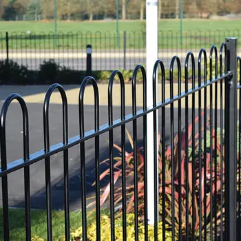 Hot Selling Bow Top Zinc Steel Fence Panel for Courtyard Amusement Park Hot Galvanized for Decorations Fencing Trellis Top