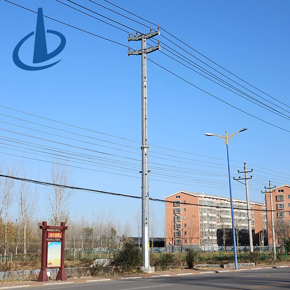 product hot dip galvanized 10m electric power pole steel tubular 10kv 220kv transmission line tower xinyuan brand hebei origin-3