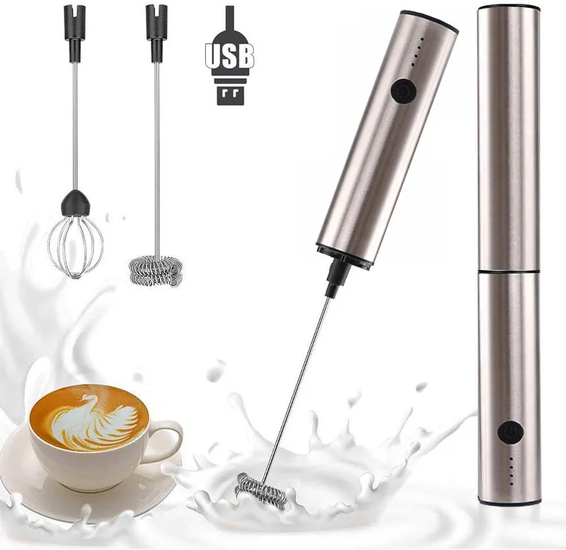 Electric Handheld Hand Automatic Drink Mini Manual Milk Frother Foamer Machine Usb Rechargeable Foam Maker