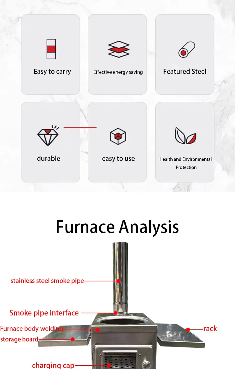 Ortabl Camp Cook Stove Backpack Wood Cooking Titanium Bio Fireplace