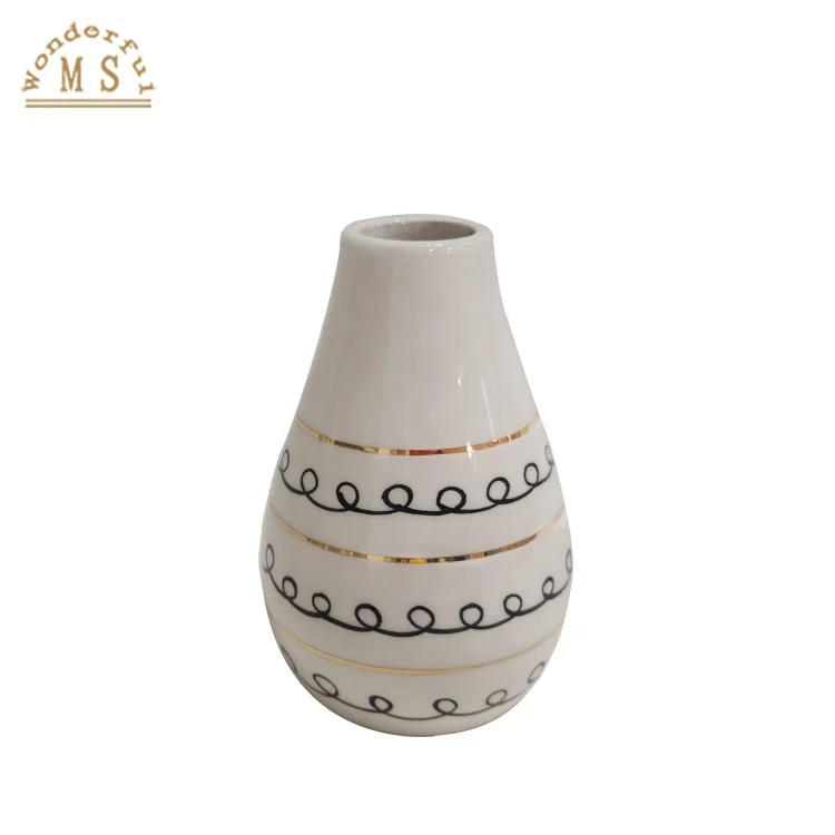 Ceramic Small Flower Vase Home Decoration Tabletop Modern Style Home Gift Handicraft