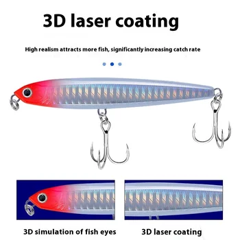 Factory Wholesale Long-Range Submersible ABS Plastic Bait Ghost Fly Lure with Three-Hook Blood Groove Hooks – Hard Lure – view 3