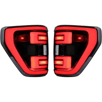 LED Tail Light Assembly For 2021-2023 Ford F-150 XLT – Black Housing, For Models With Blind Spot Holes