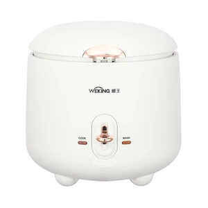 Mini Multi Functional Electric Rice Cooker White Green Yellow 0.8L with Plastic Body for Home Appliance