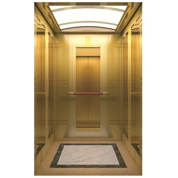 High Quality Passenger Elevator 630/800/1000/1250/1600Kg Cheap Price Golden Luxury Hotel Elevator