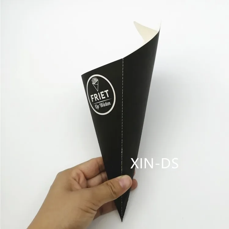 Waffles Paper cone paper  holder for french fries crepe  pancake food box