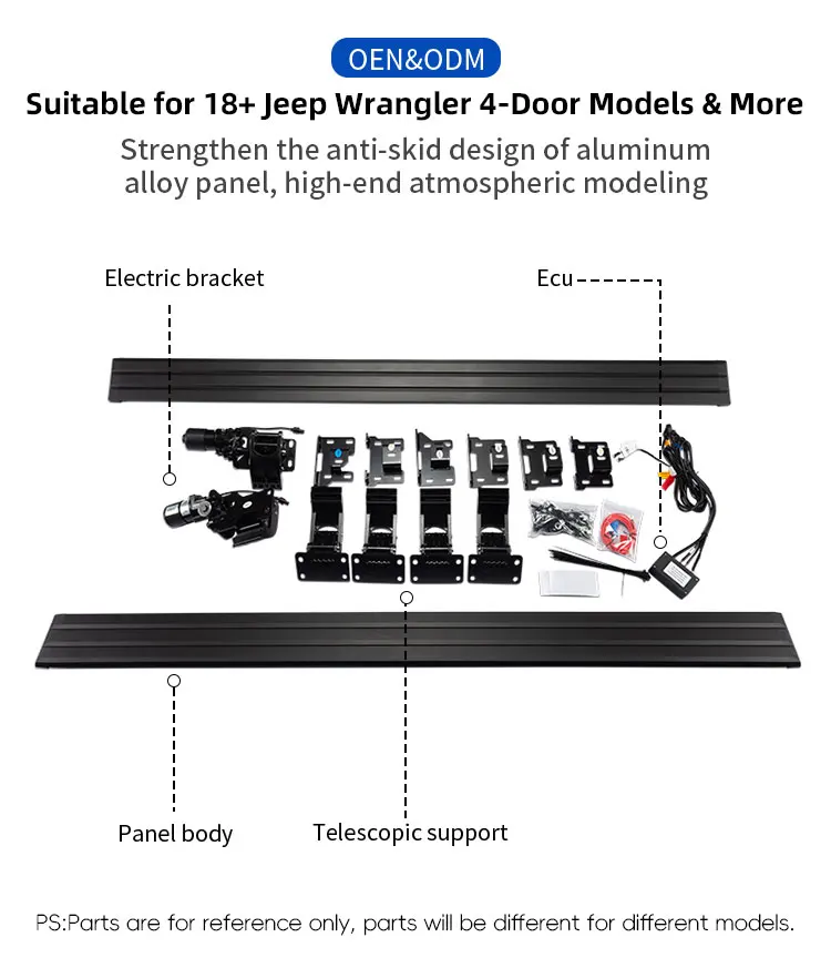 LED Lights  with APP Control Colorful Lights Electric Side Step for Jeep Wrangler JK JL JT Threshold Running Board details