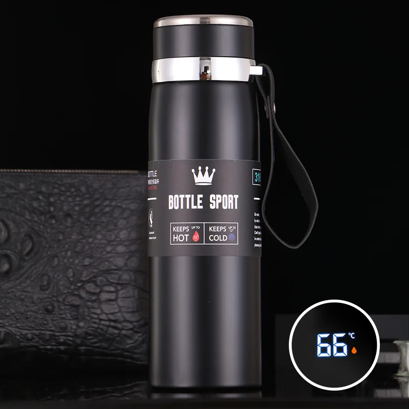 800ML 1000ML Stainless Steel Thermal Water Bottle LED Temperature