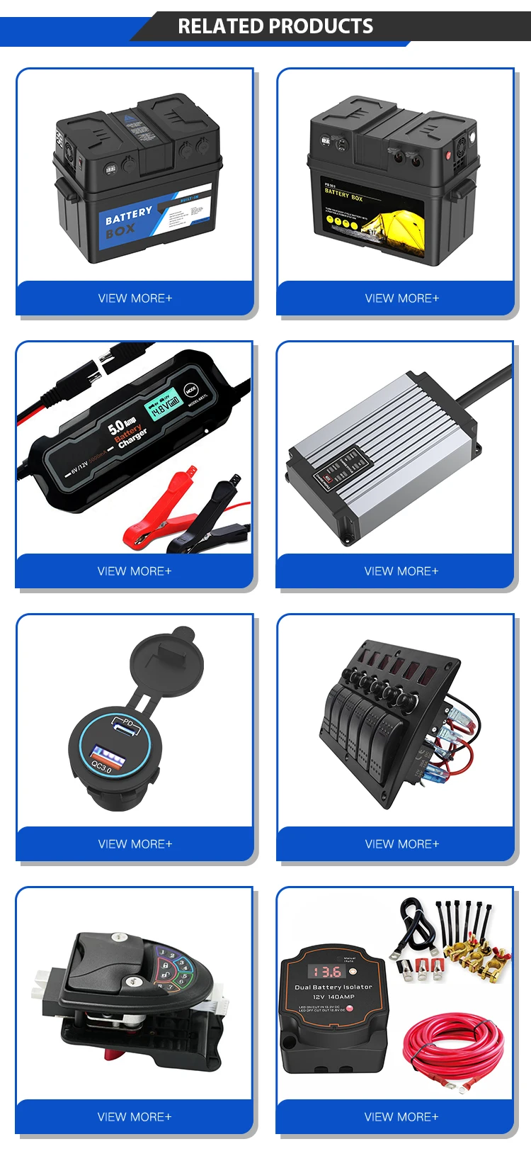 Outdoor Large Plastic 12 Volt Battery Box Camping Adventure Battery Box