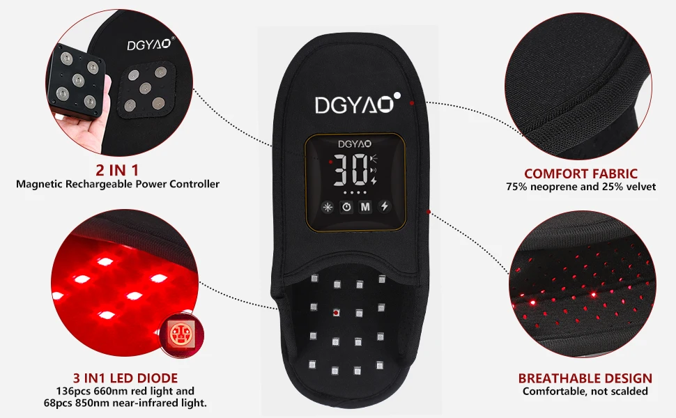 Dgyao Cordless Therapy Slipper With 4000 Mah Power Bank For Feet Pain ...