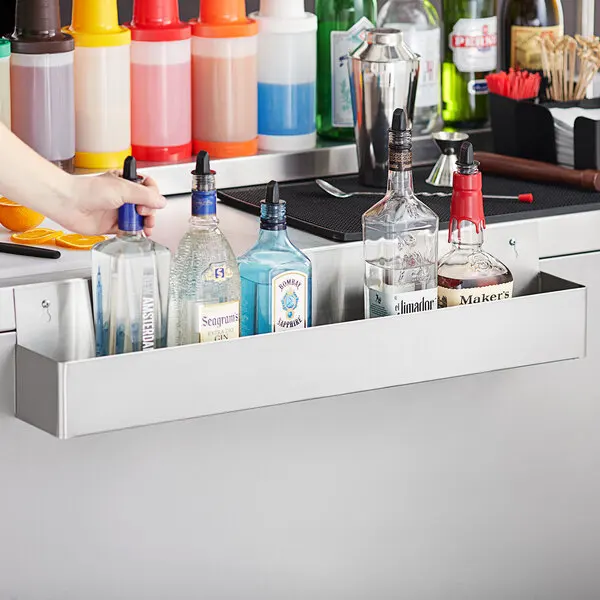 Stainless Steel Double Tier Rail Speed Rack Bottle Holder