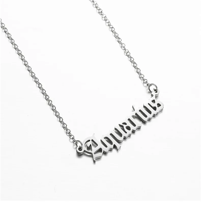 Custom Name Stainless Steel Cursive Letter Princess Angel Babygirl Gold Silver Tone Necklaces for Girls Gift