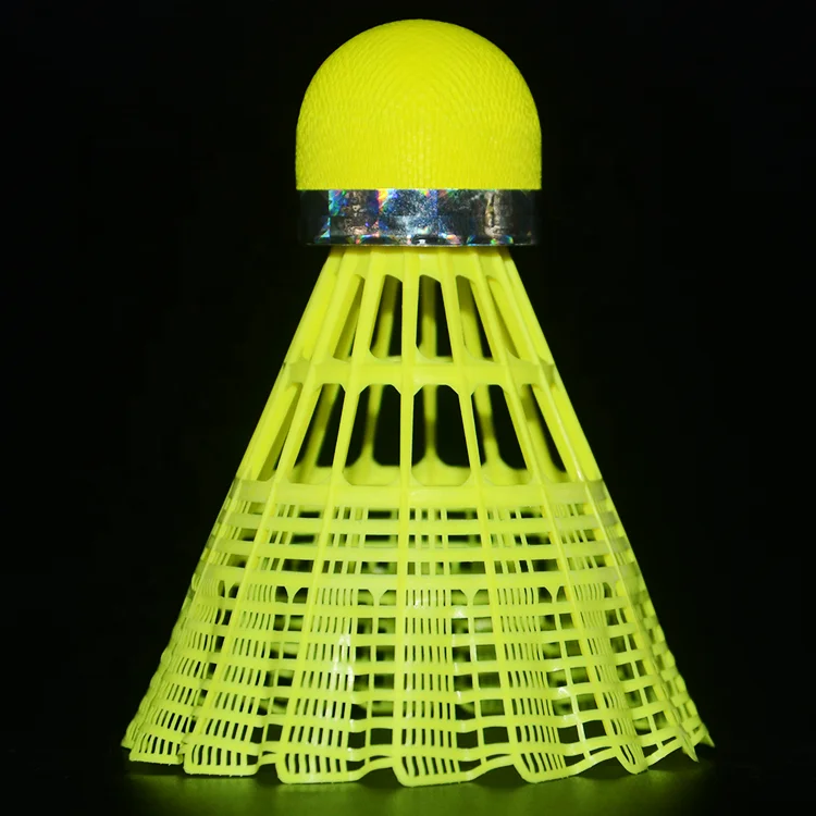 Eyecatching Fluorescent Yellow Cork & Nylon Skirt Badminton Shuttle Birdies Good Quality Nylon Shuttlecock for Training