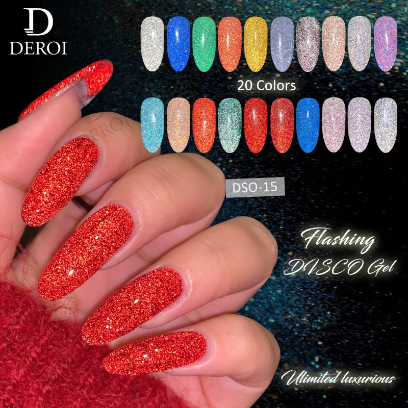 
 Гель-лак для ногтей Deroi Flash Disco бесплатный образец косметические продукты для салона красоты профессиональные продукты Блестящий УФ-гель  