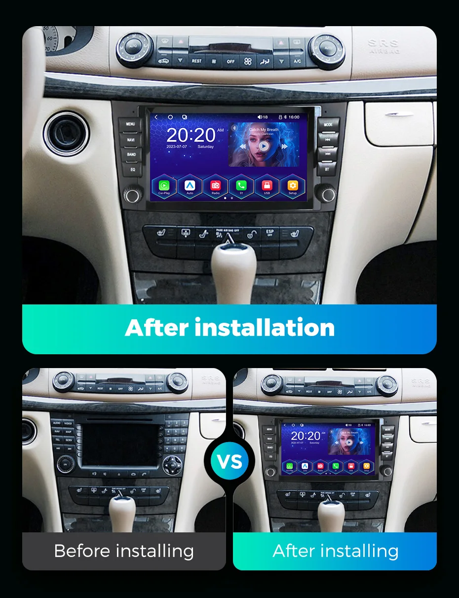 MEKEDE SS10 Linux System IPS Touch Screen Car Stereo for 8 Inch Benz W211 Support Rear Camera DAB