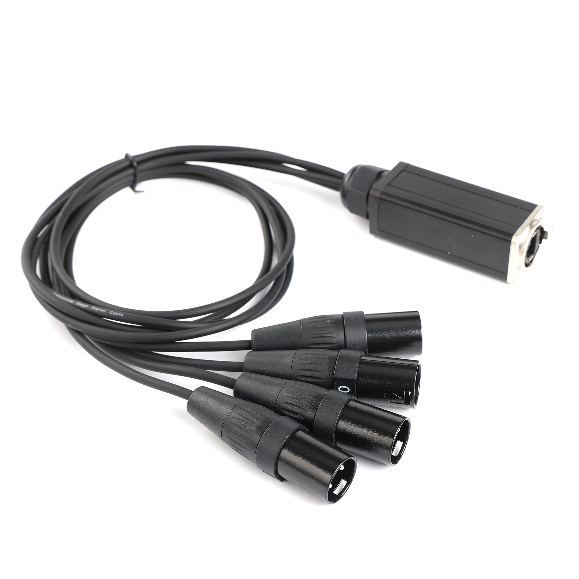 New Design Network Converter DMX RJ45 CAT6 Female to 4 3 Pin XLR Male Connectors Cable Audio Adaptor Signal Extender Splitter