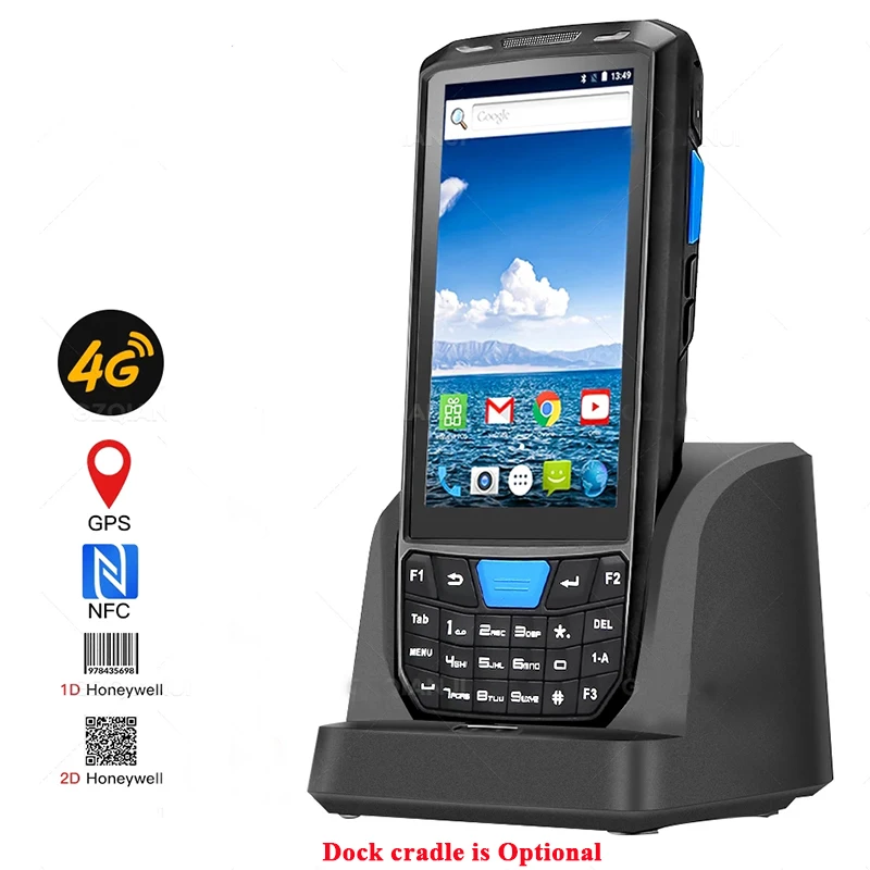 Android 13 4G Rugged Wireless Handheld PDA 1D 2D Qr Barcode Scanner Inventory Mobile Data Terminal