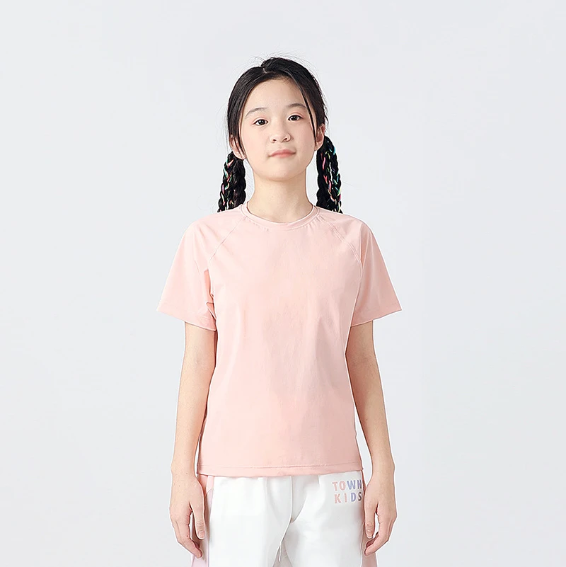 Custom Summer Children Tops Ice Silk 120-160cm Teenage Kids Pullover Quick-drying Short Sleeve Boys Girls Sports T-shirt