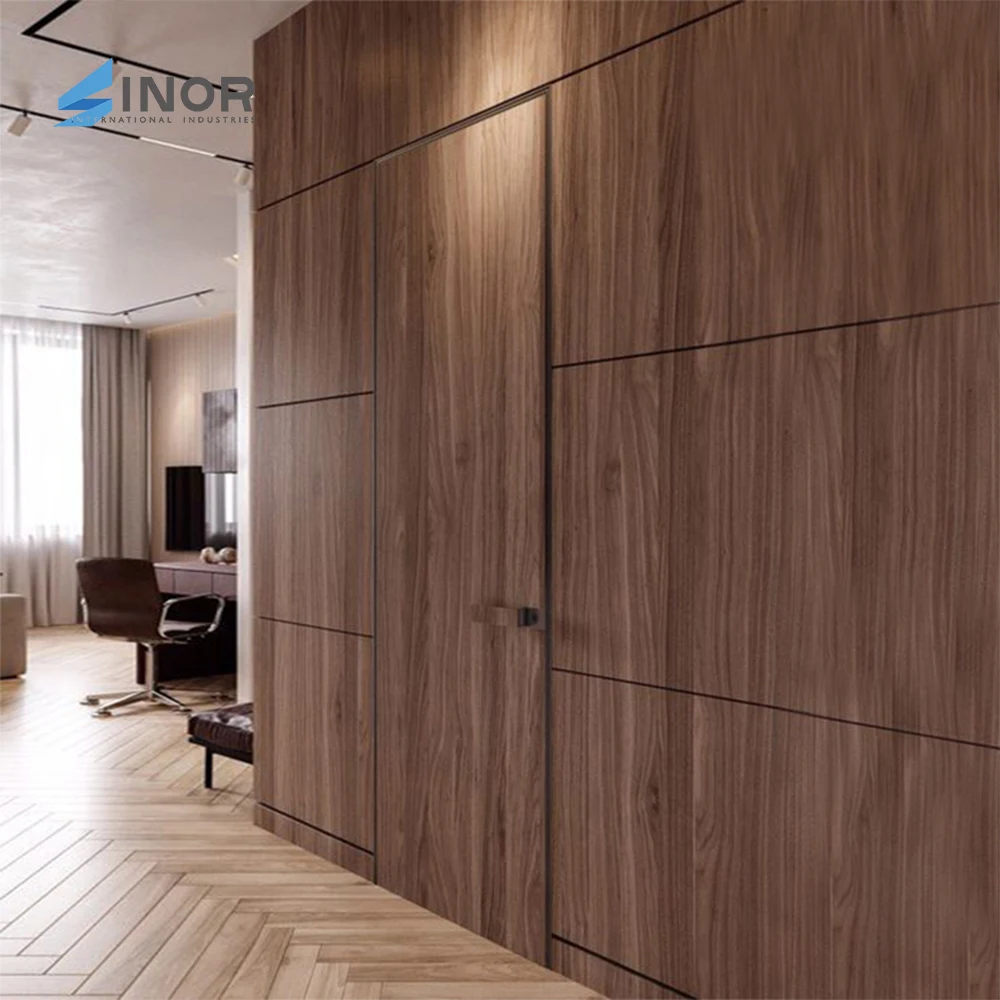 Frameless Invisible  Flush Concealed  MDF Door Lacquer Finish Solid Core Hidden Door