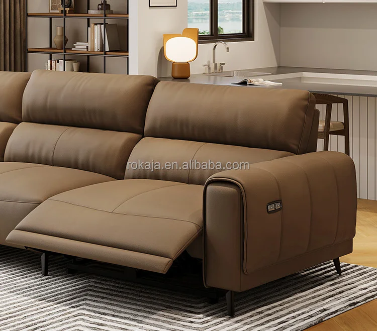 Luxury Space Electric Cabin Sofa Set Adjustable Leather Electric Sofa