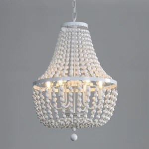 MEIYUN 2022 Wooden Material Hanging Cluster Beaded Pendant Light for Dining Room