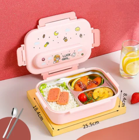 Boîte à lunch isotherme en acier inoxydable Offre Spéciale 2 ou 3 compartiments pour enfants Grands cadeaux