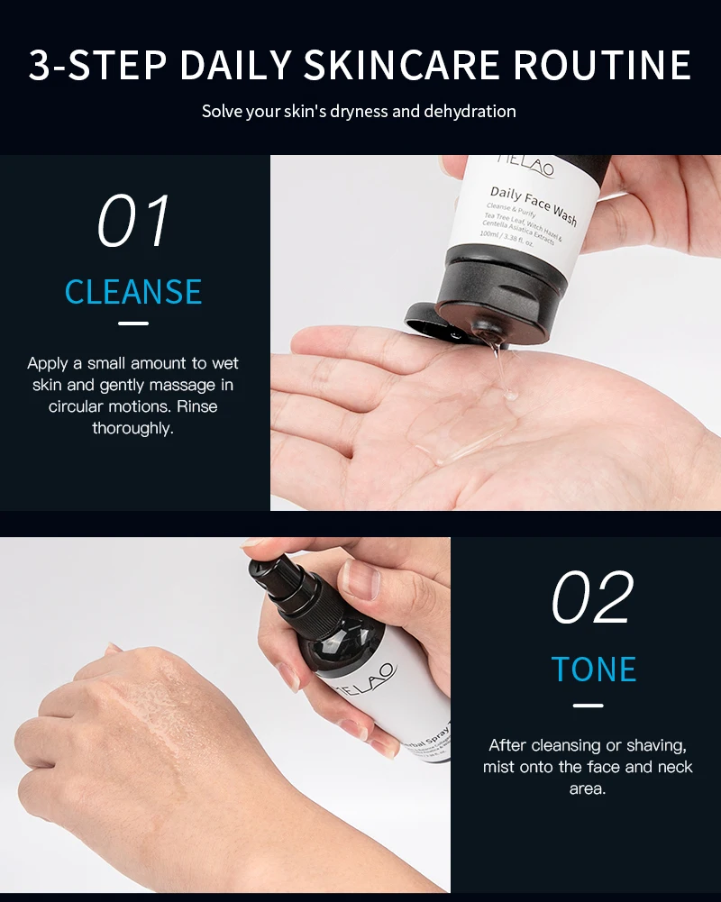 Private Label Organic Mens Skincare Set Whitening Acne Treatment