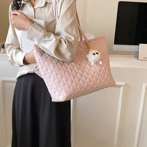 Minissimi New Trendy Low MOQ Custom PU Tas Bahu Solid Winter Portable Fashion Ladies Shopping Bags Shoulder Bag