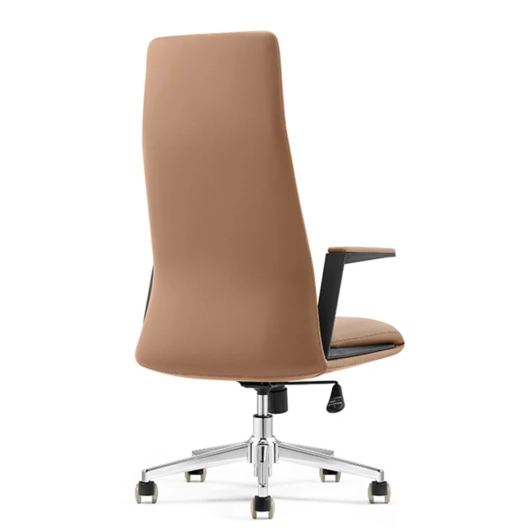 Minimalist Swivel Modern Leisure Chair Adjustable Height Executive Leather Office Chair High Back Black Boss Chair