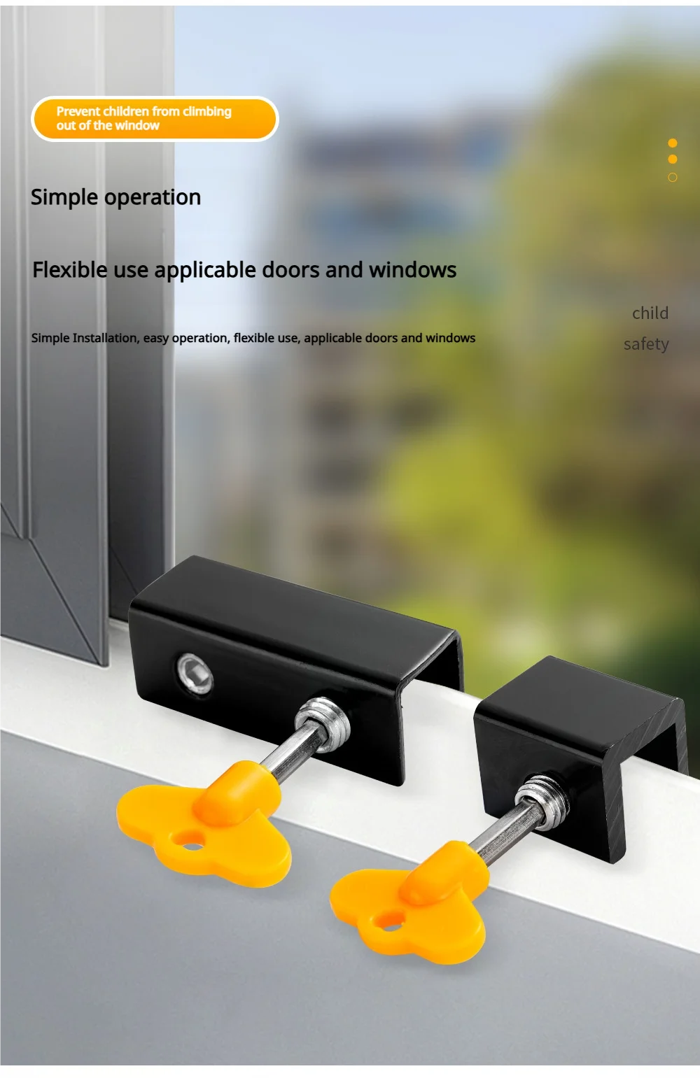 2-Pack Sliding Window Security Locks – Stainless Steel Keyed Lock With Adjustable Stopper