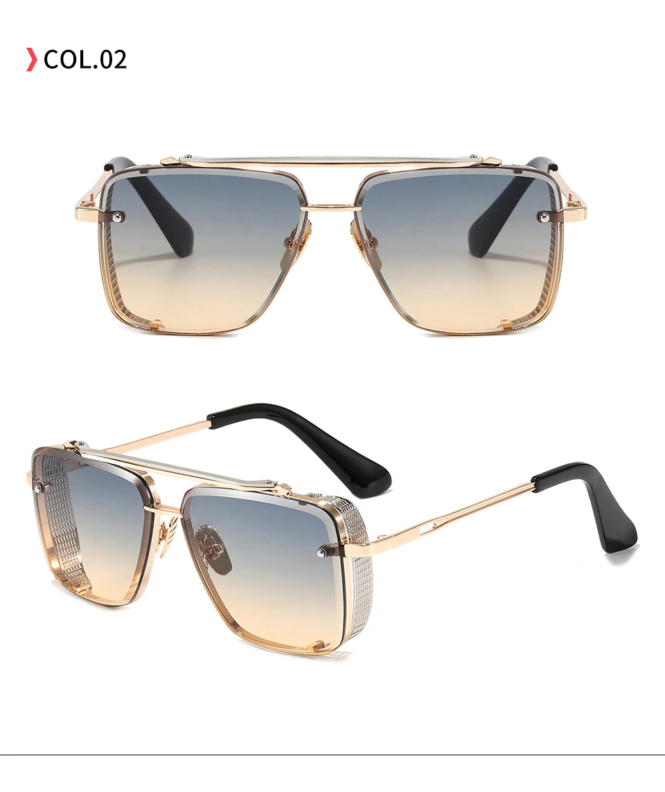 Men's Square Metal Sunglasses | UV400 Protection Fashion Eyewear