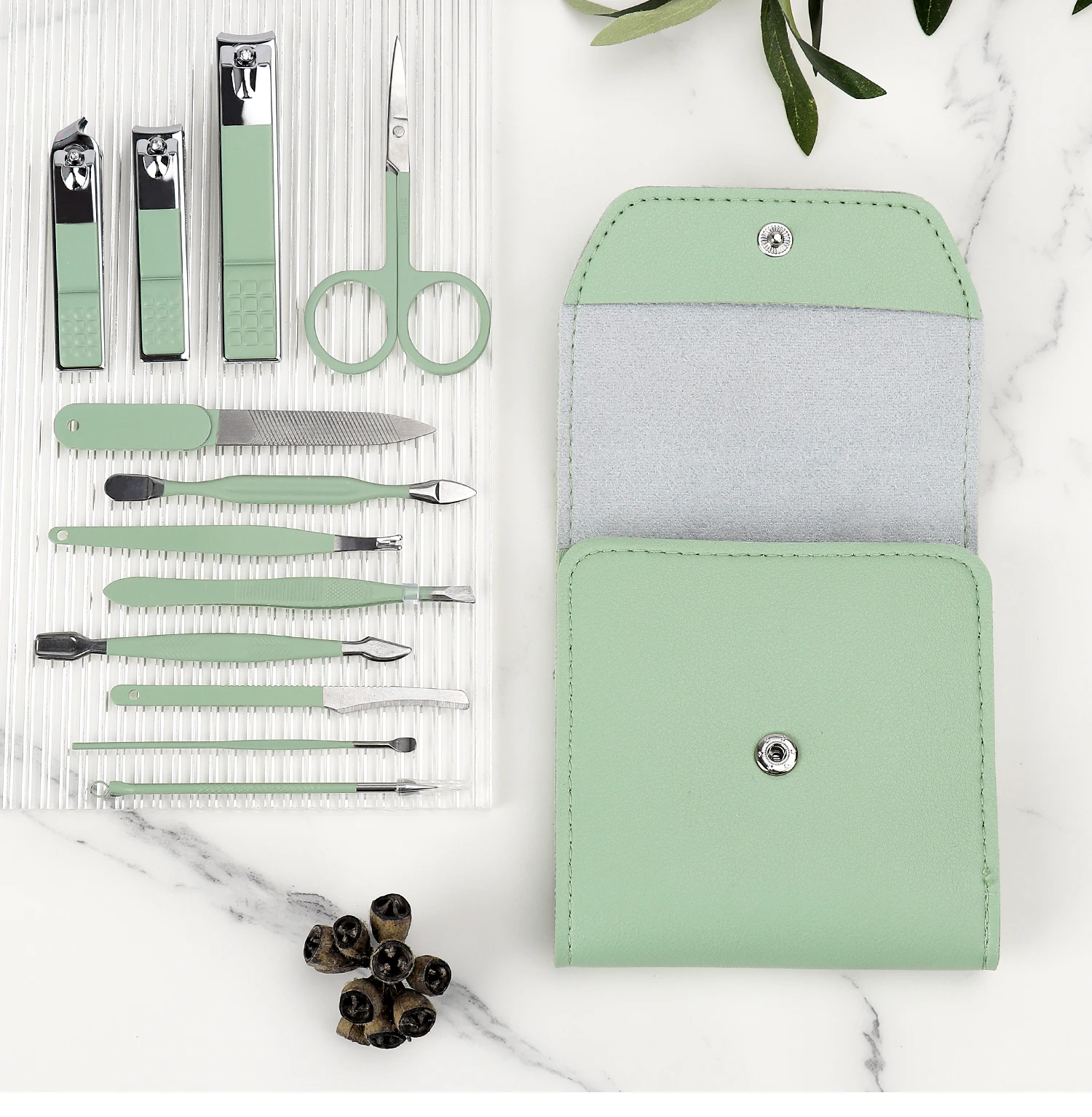 Custom Stainless Steel Nail Grooming Kit Nail Care Kit Manicure Set