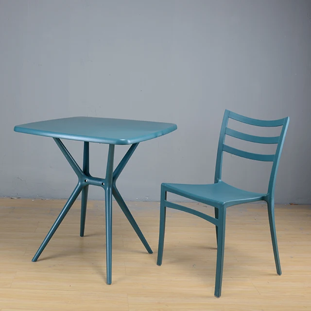 Модный квадратный пластиковый обеденный стол в скандинавском стиле для сада, ресторана, дома