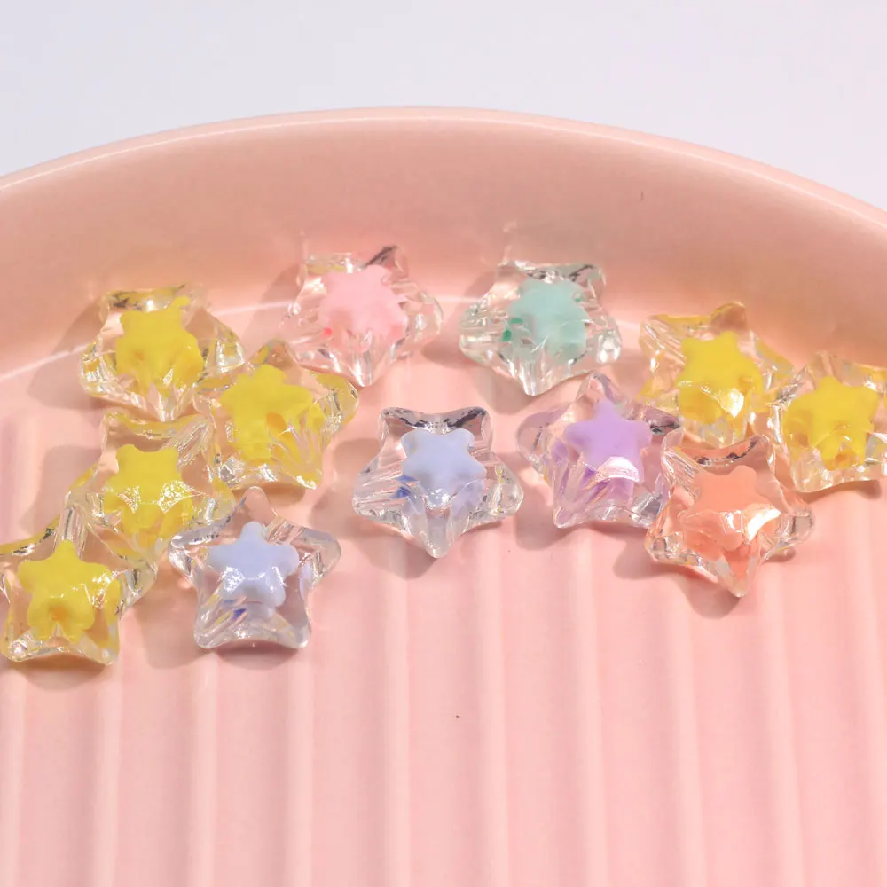 Transparent Acrylic Beads Star Flower Loose Spacer Beads For Jewelry M –  Birmingham Nail Supply Store