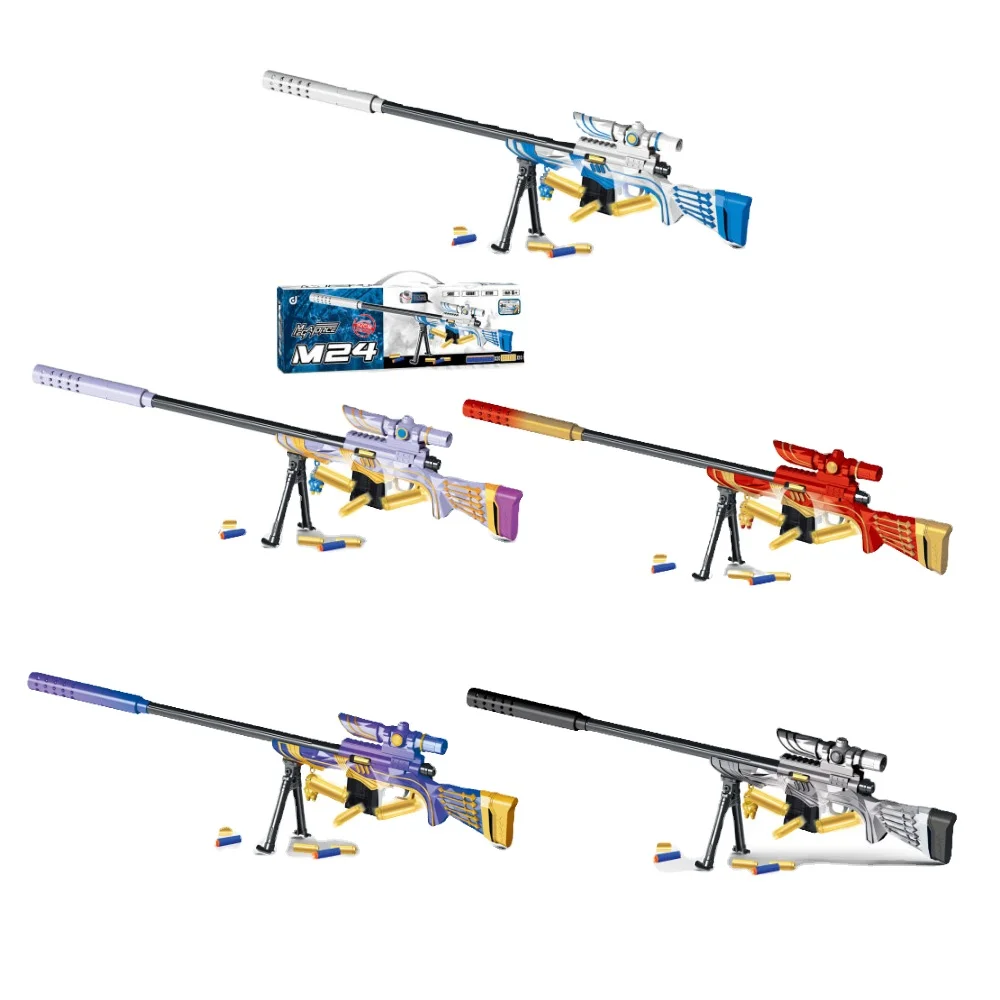 Hot Sale M24 Soft Bullet Gun 92cm Soft Foam Dart Blaster Kids Outdoor Plastic Toy for Shooting Games