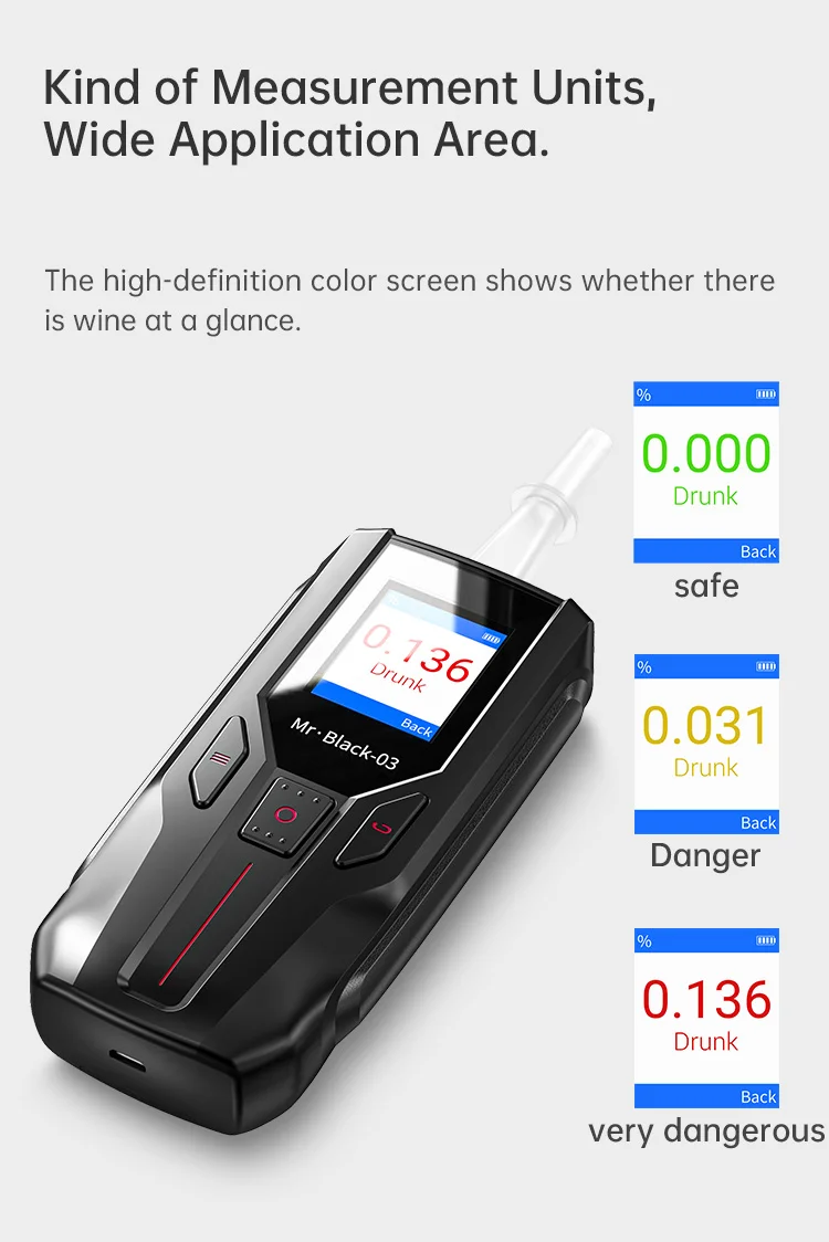Electrochemical (fuel Cell) Lcd Display Alcohol Breath Tester